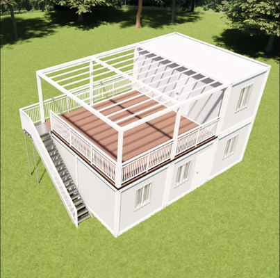20ft Flat Pack Container House για διαβίωση και αποθήκευση με ελαφριά δομή χάλυβα